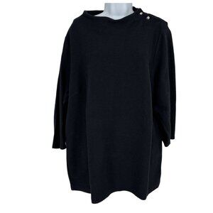 Talbots Black Textured Knit Long Sleeve Pullover Sweater Women's Size 2X